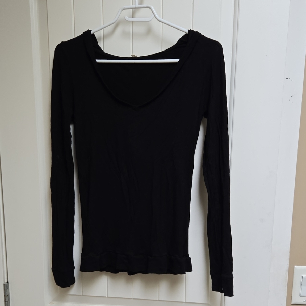 Delicious Black Long Sleeve Women's Tee Top Hoodie XS - Picture 2 of 6